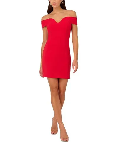 Liv Foster Womens Mini Off-The-Shoulder Sheath Dress