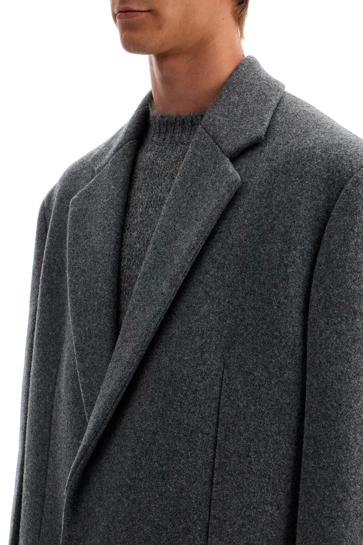 LONG FELTED WOOL COAT