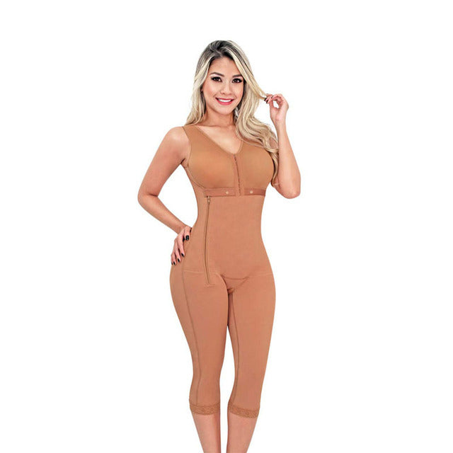 Long Pants Shaper Butt Lifter Thigh Slimmer Bodysuit Side Zipper