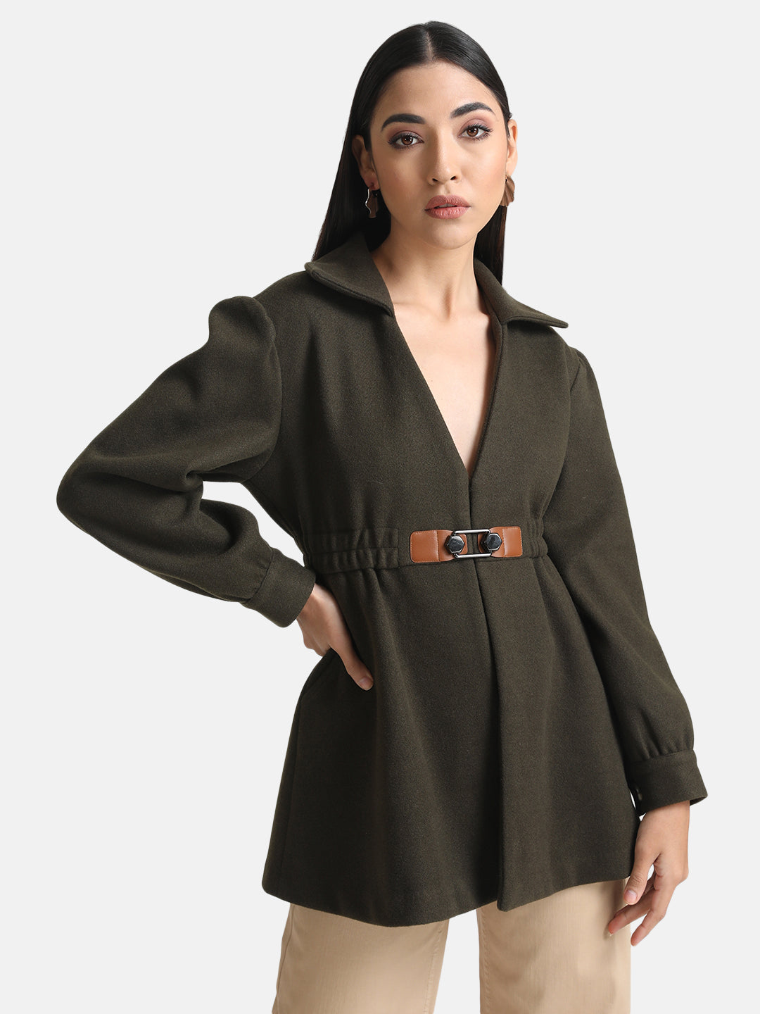 Long Peplum Overcoat