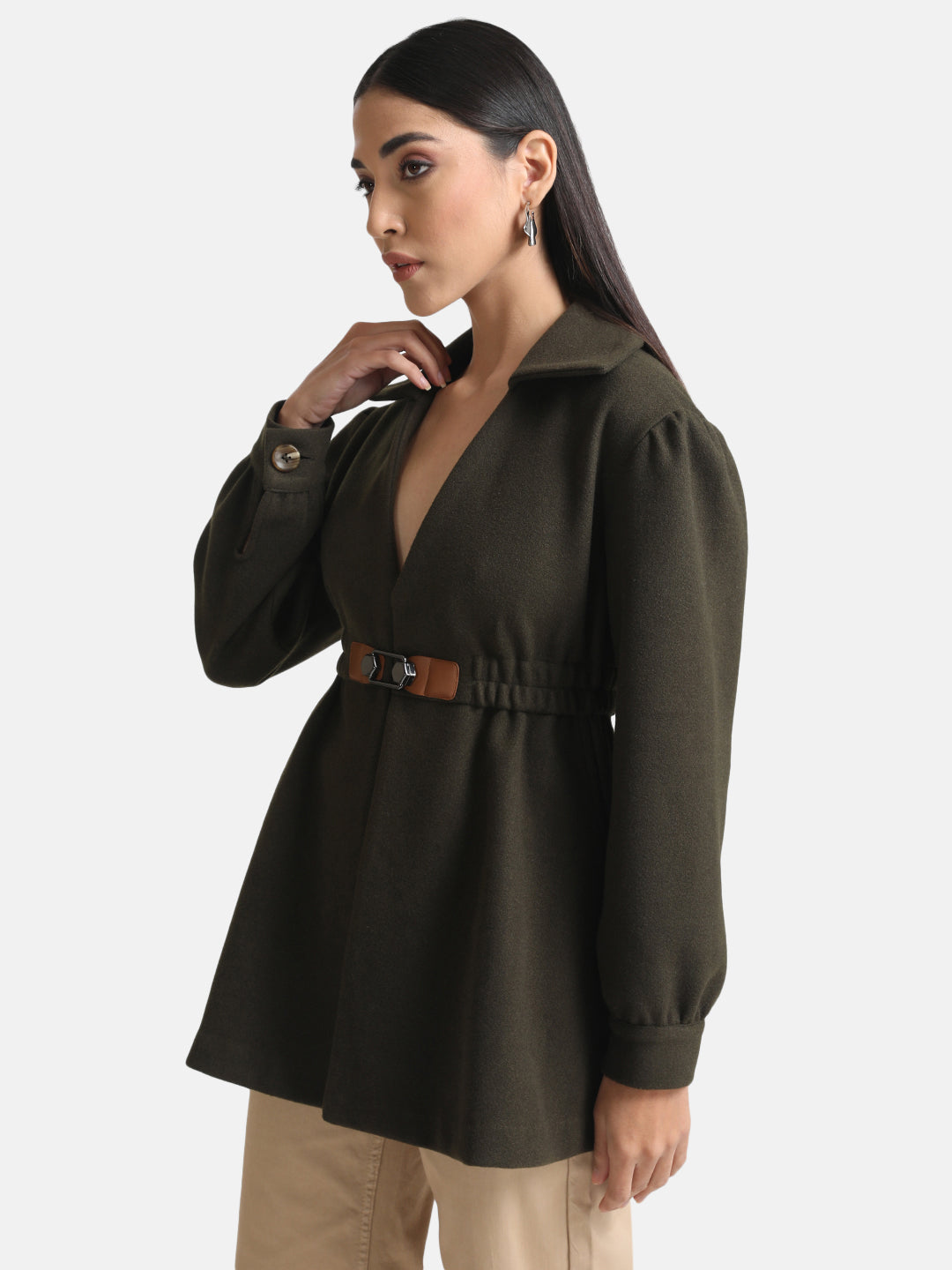 Long Peplum Overcoat