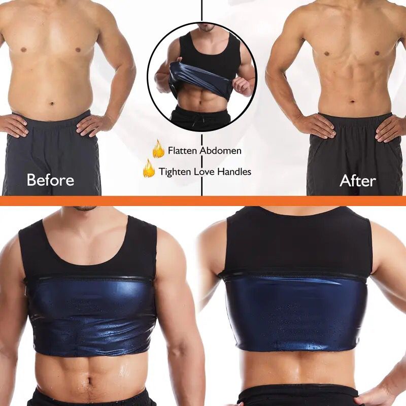 Men Neoprene Sweat Sauna Vest  Body Shaper Waist Trainer Slimming Compression Shapewear Corset Reductor De Abdomen Corset Top X2