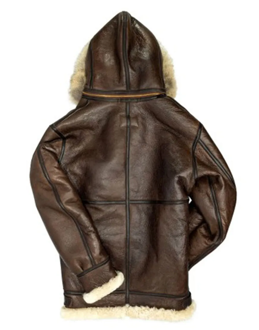 Men’s B3 Shearling Hooded Coat | Men's Leather Zipper Coat | ujackets