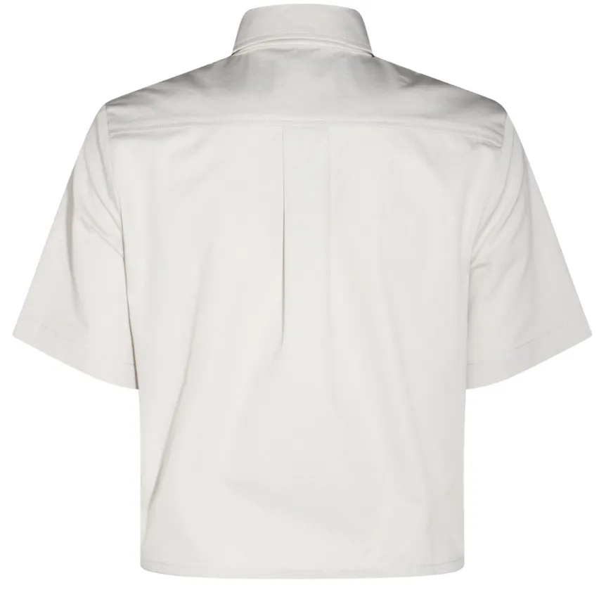 MiuMiu  |Plain Cotton Short Sleeves Logo Shirts & Blouses