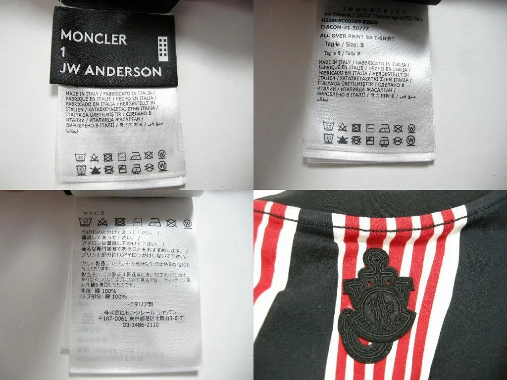 MONCLER  |Size S-M ◆ MONCLER GENIUS JW ANDERSON T-Shirts TEE Men's