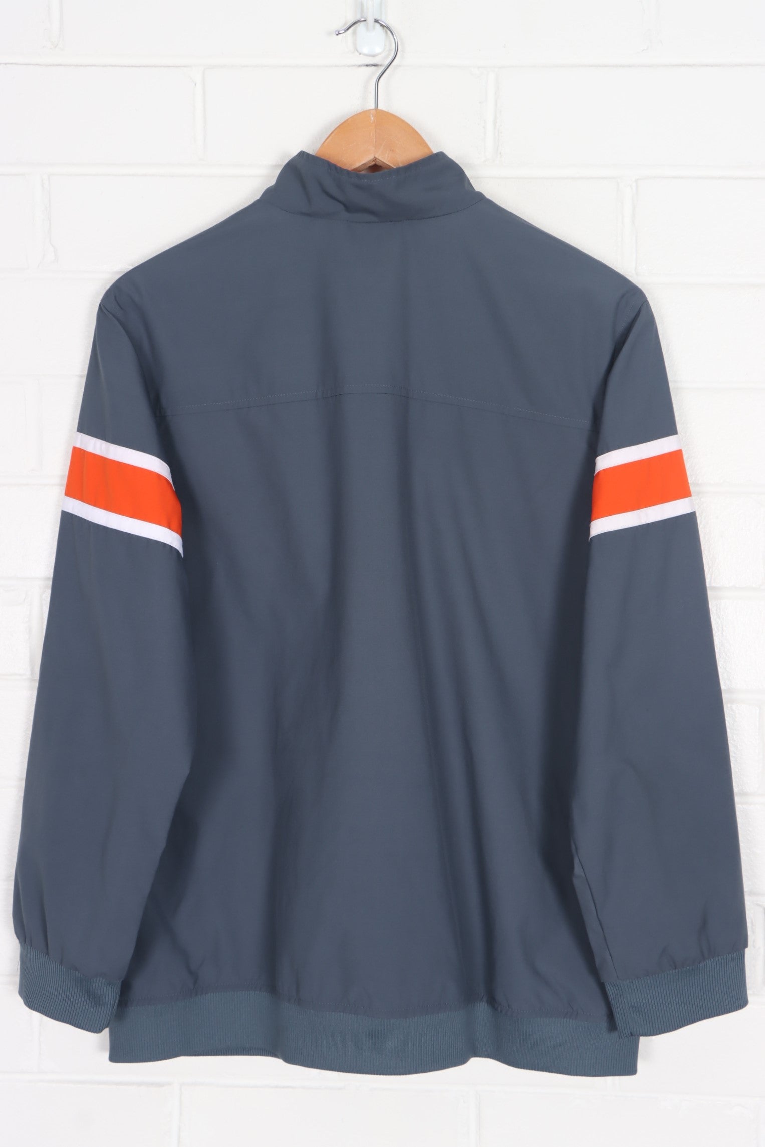 NIKE Grey & Orange Spell Out Swoosh Logo Lined Windbreaker Jacket (S-M)