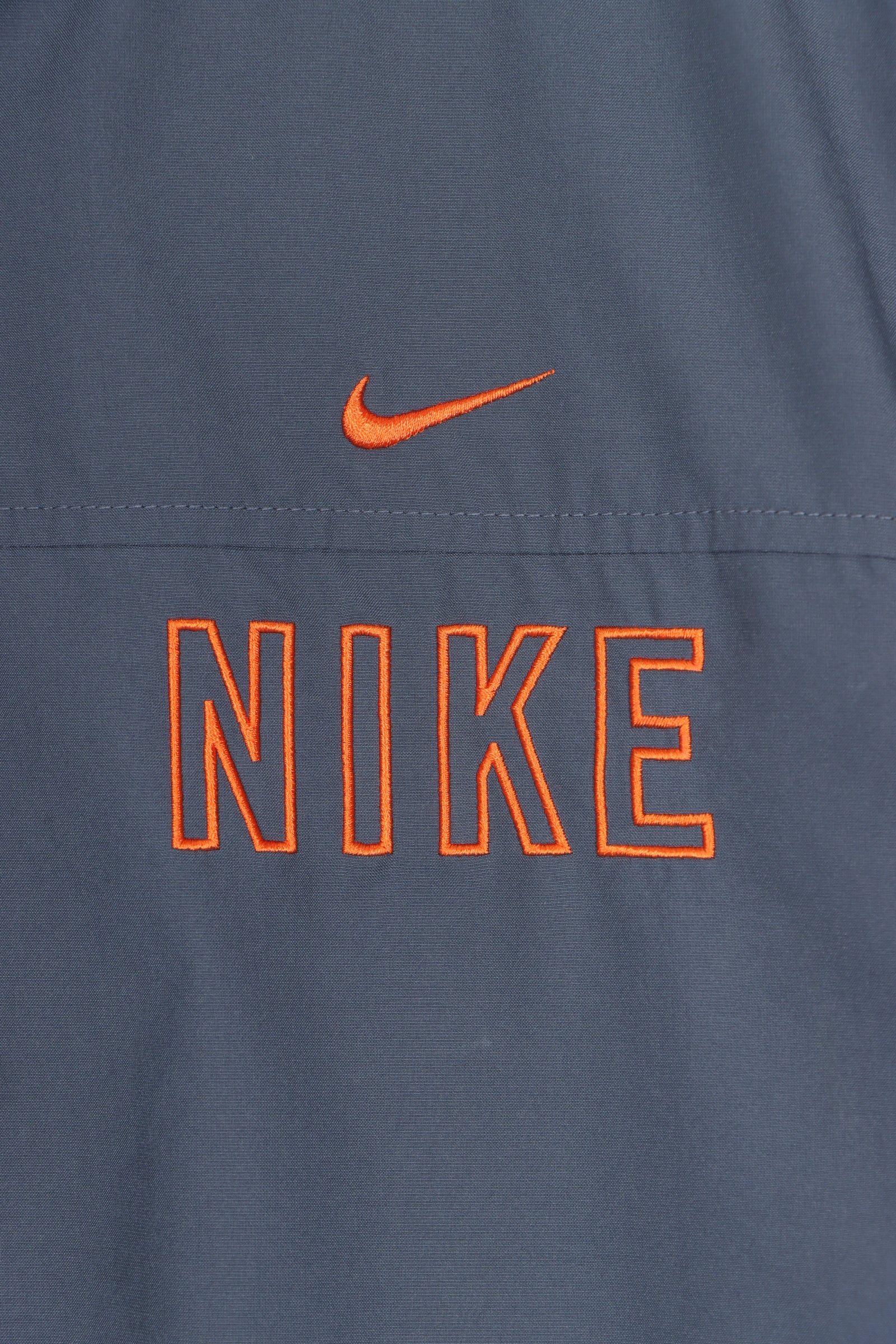 NIKE Grey & Orange Spell Out Swoosh Logo Lined Windbreaker Jacket (S-M)