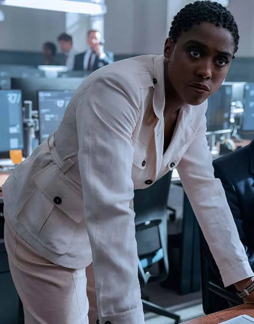 No Time To Die Lashana Lynch White Coat | Ujackets.com - 50% OFF