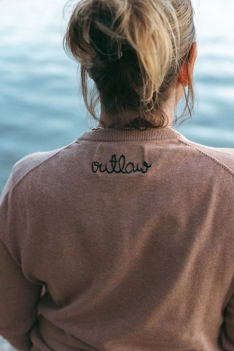 Outlaw Back Cotton/Silk Crewneck