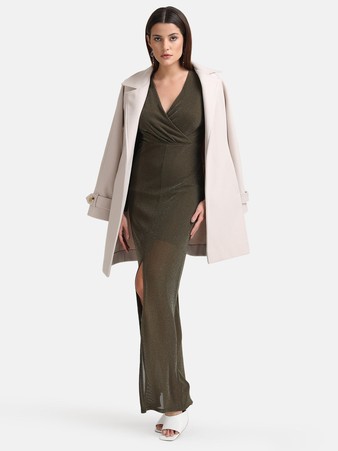 Overcoat With Elasticated Back