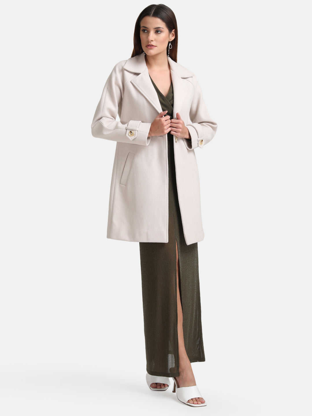 Overcoat With Elasticated Back