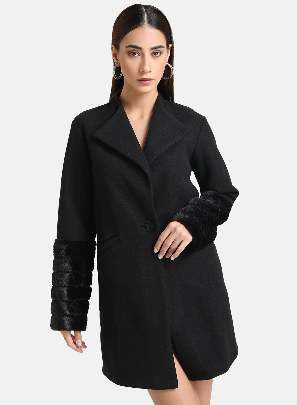 Overcoat With Fur Detail