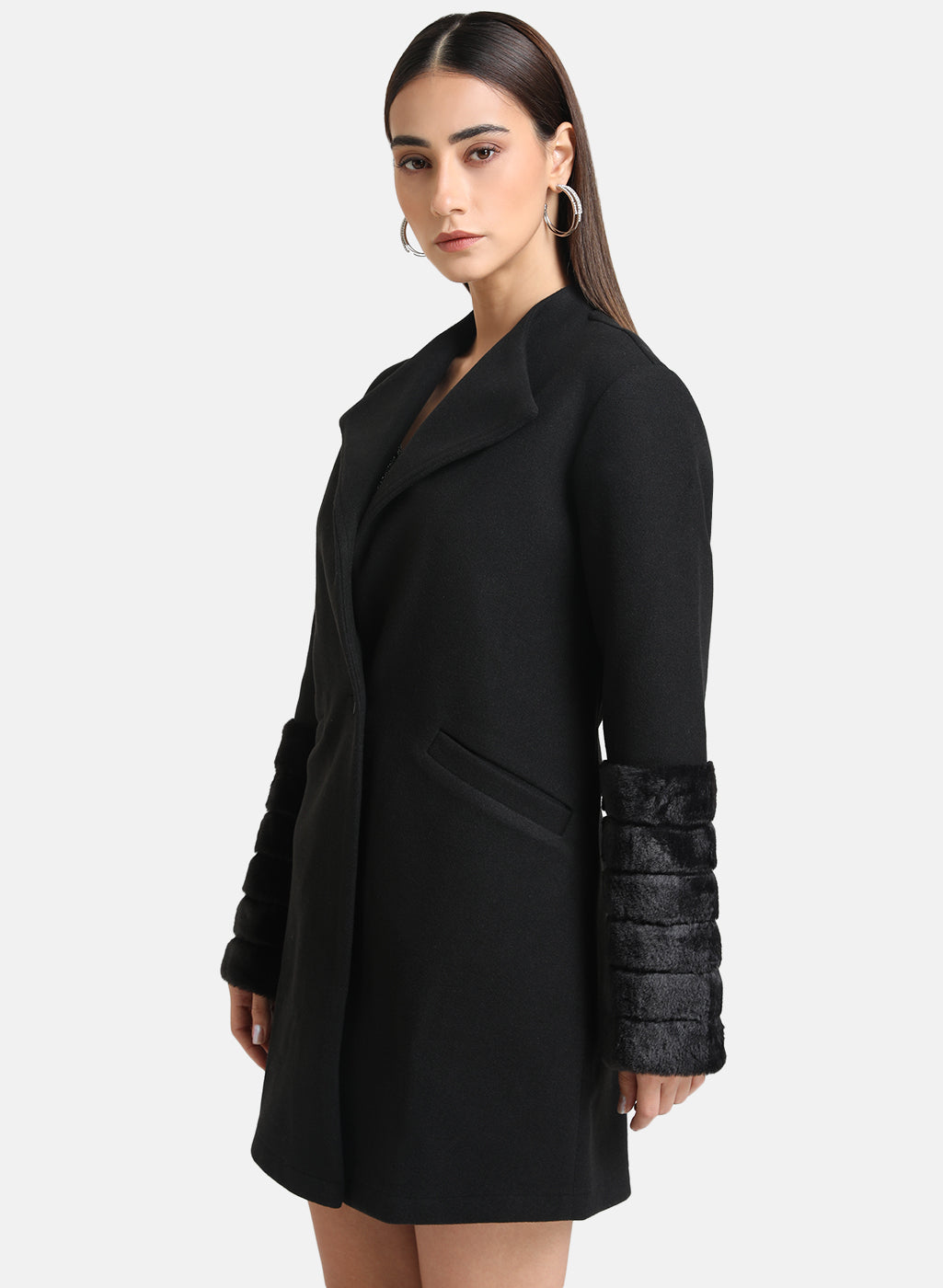 Overcoat With Fur Detail