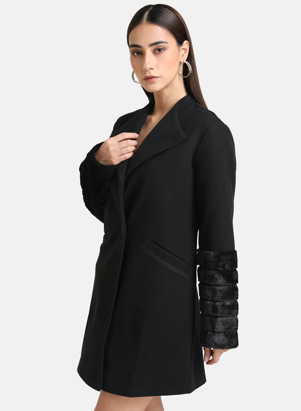 Overcoat With Fur Detail