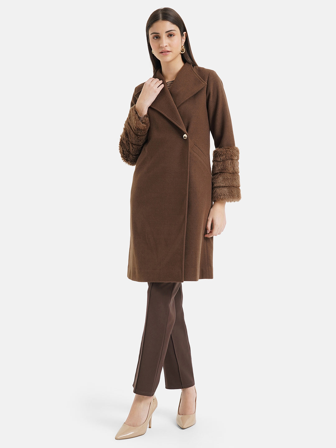 Overcoat With Fur Sleeves