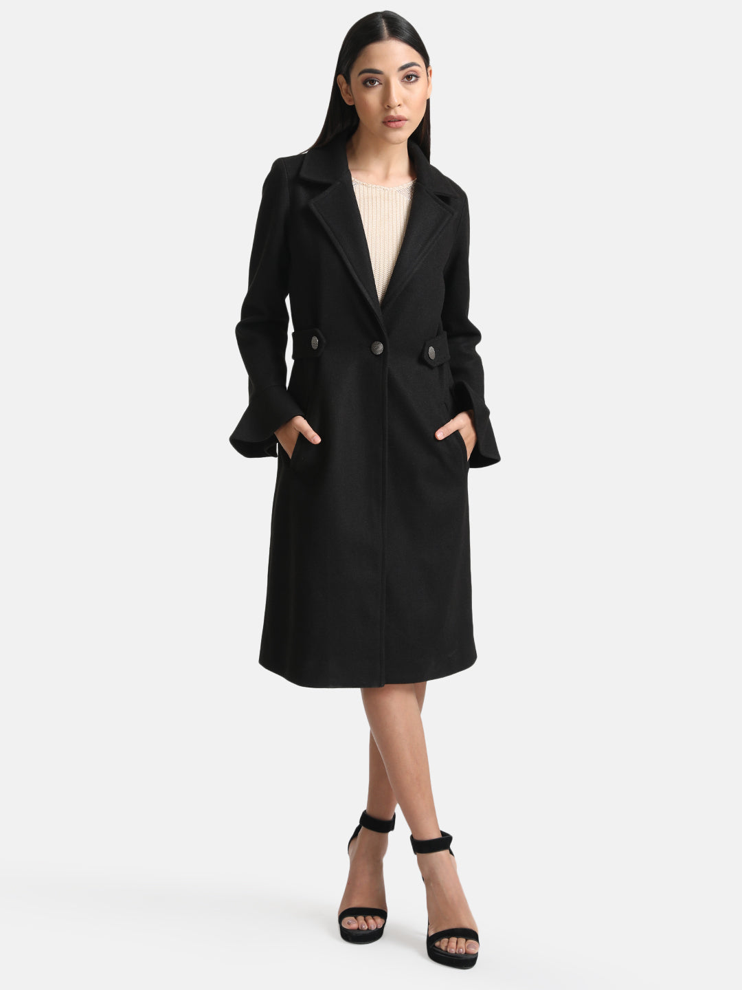 Overcoat With Peplum Sleeves