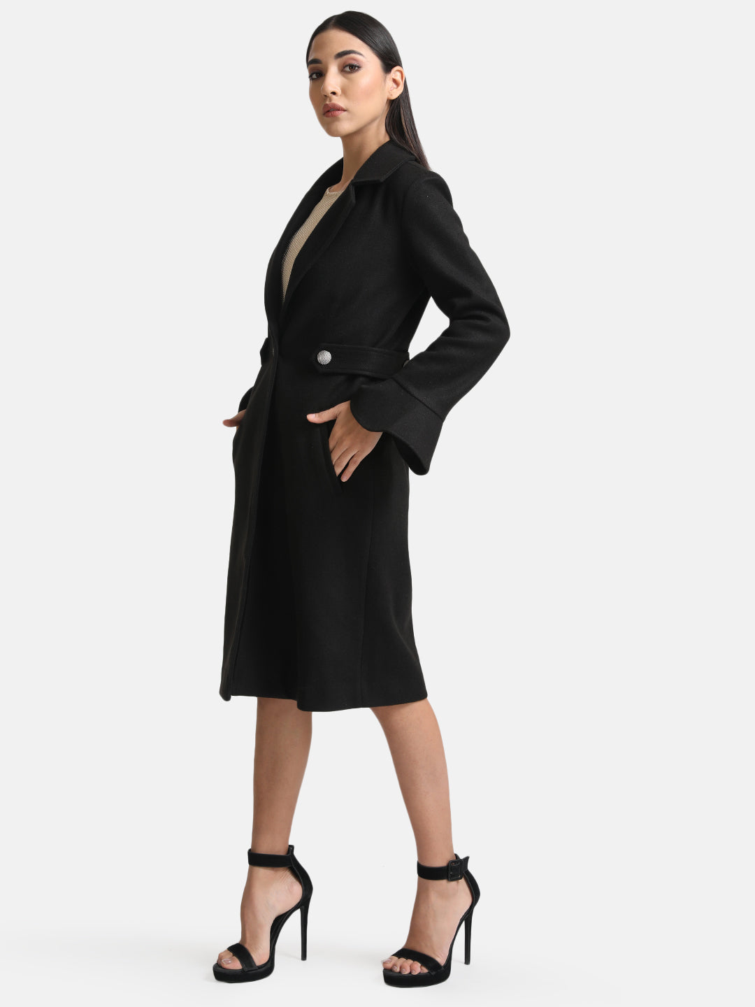 Overcoat With Peplum Sleeves