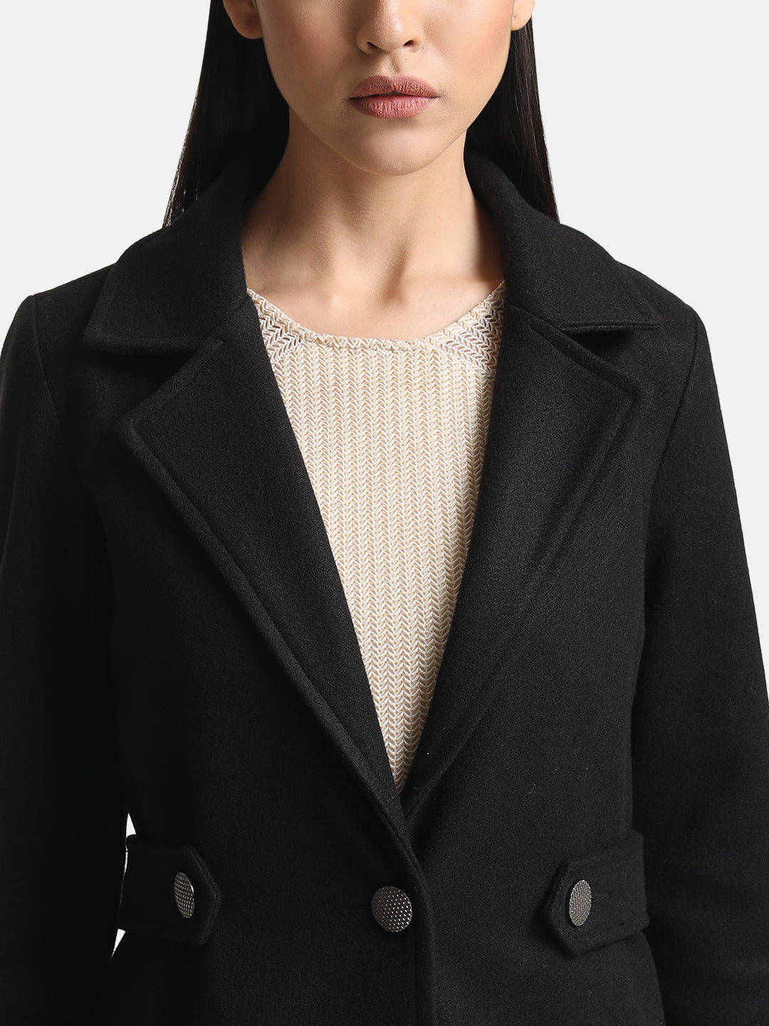 Overcoat With Peplum Sleeves