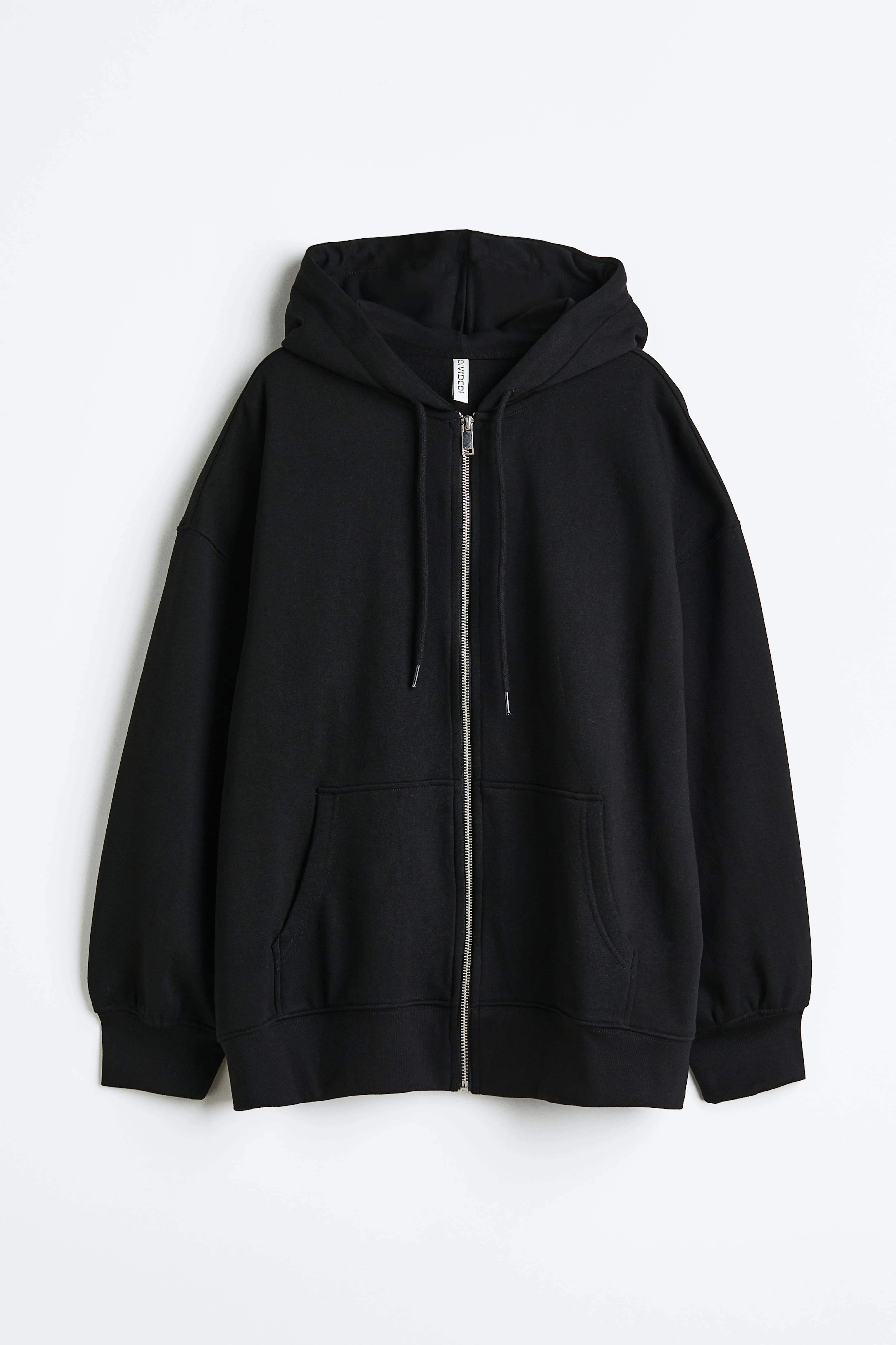 Oversized zip-through hoodie - Long sleeve - Regular length - Black - Ladies | H&M GB