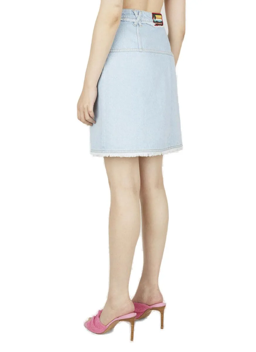 Paco Rabanne Front Split Denim Skirt