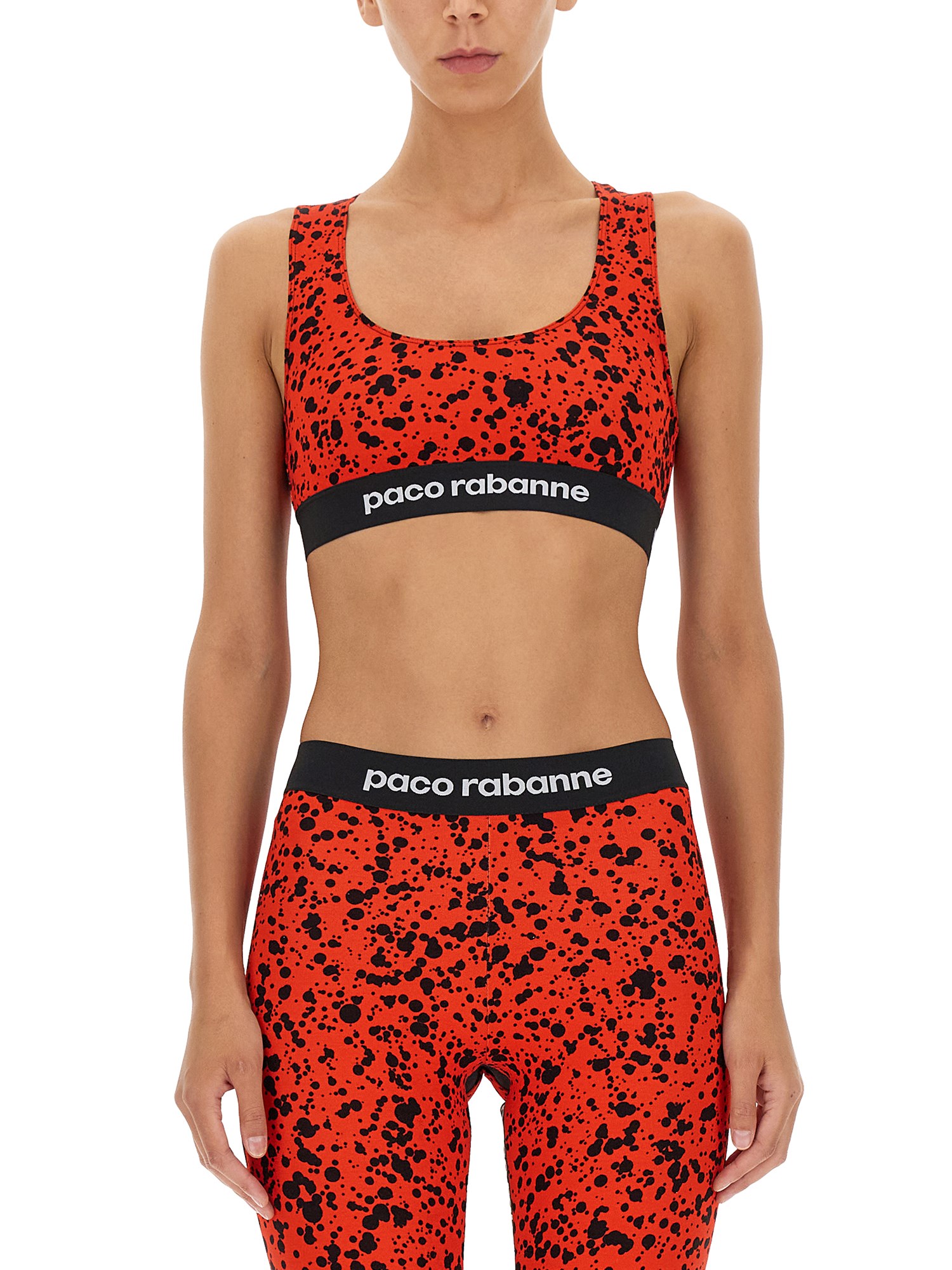 PACO RABANNE    VISCOSE BLEND TOP WITH LOGO BAND