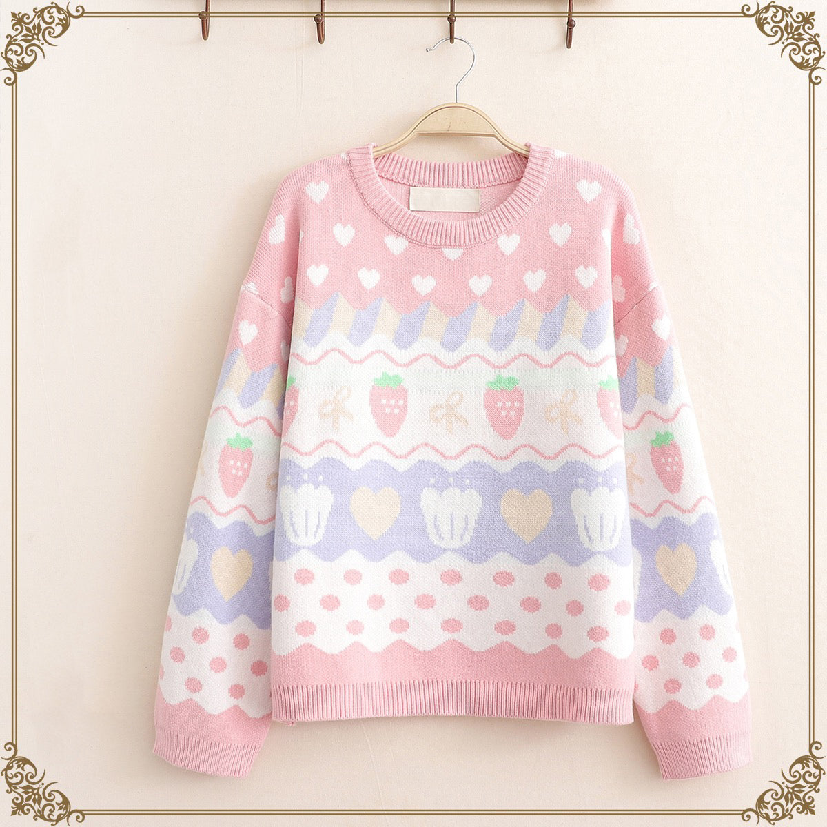 Pastel Fairy-Kei Strawberry Kawaii Aesthetic J-fashion Sweater