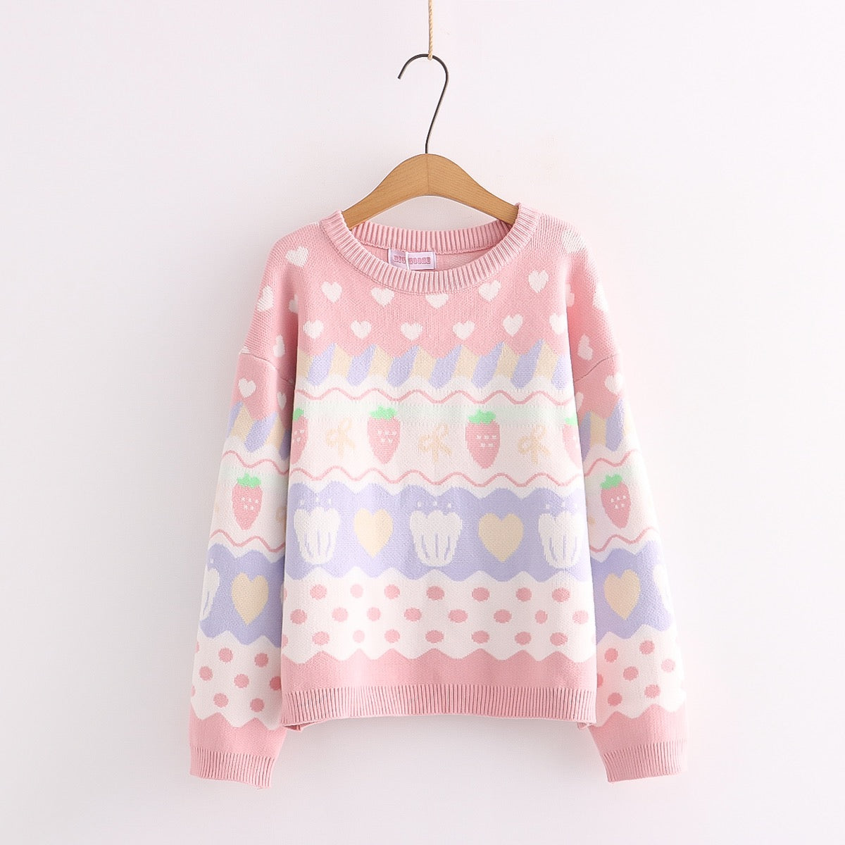 Pastel Fairy-Kei Strawberry Kawaii Aesthetic J-fashion Sweater