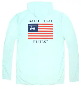 Performance Long Sleeve USA Flag Hoodie - Seagrass