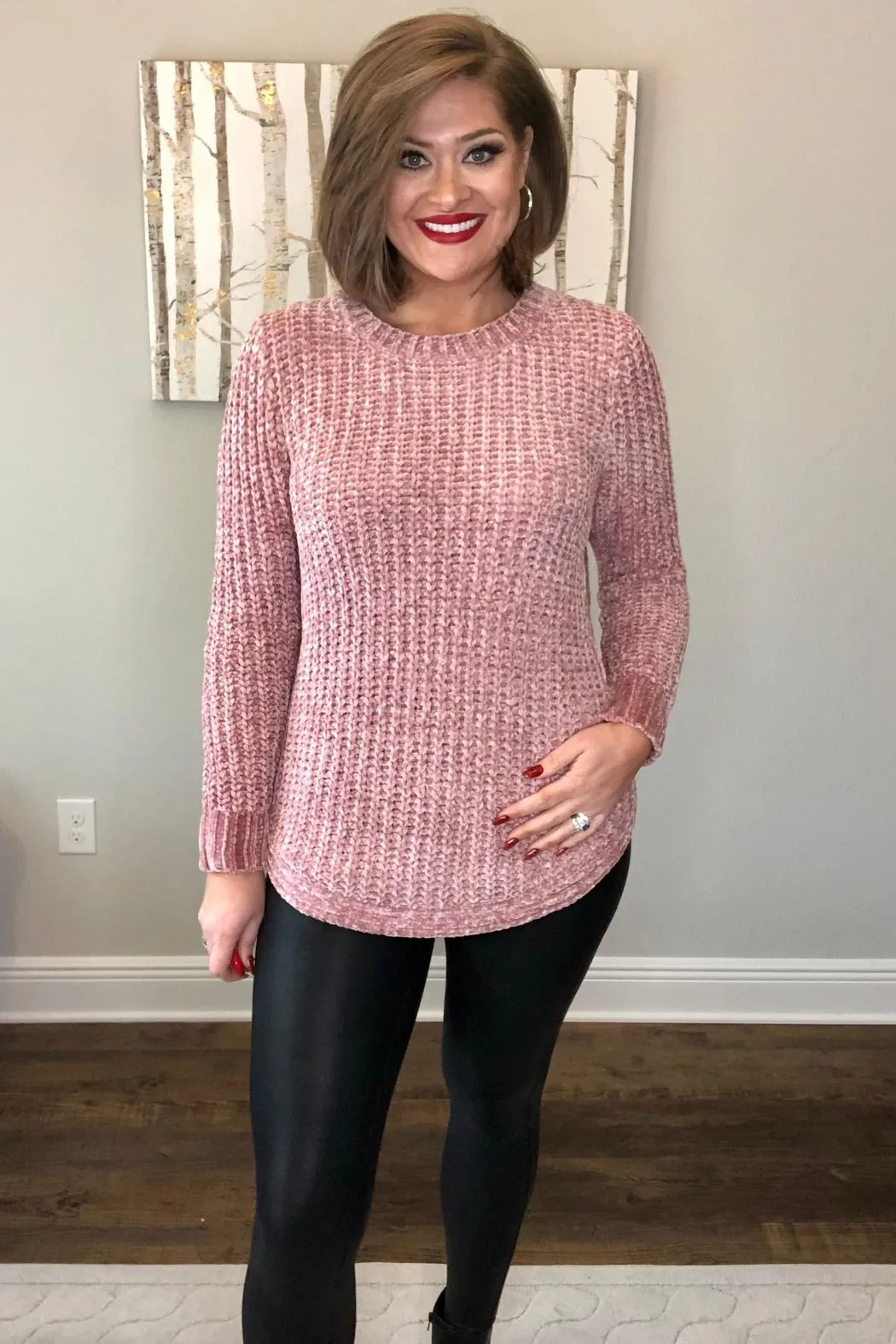 Pink Chenille Sweater