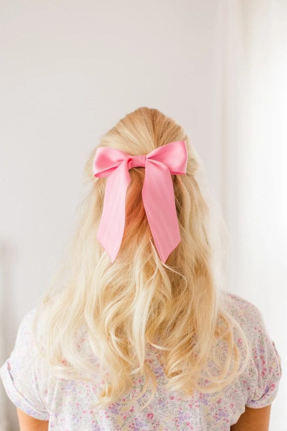 Pink Luxe Satin Hair Bow