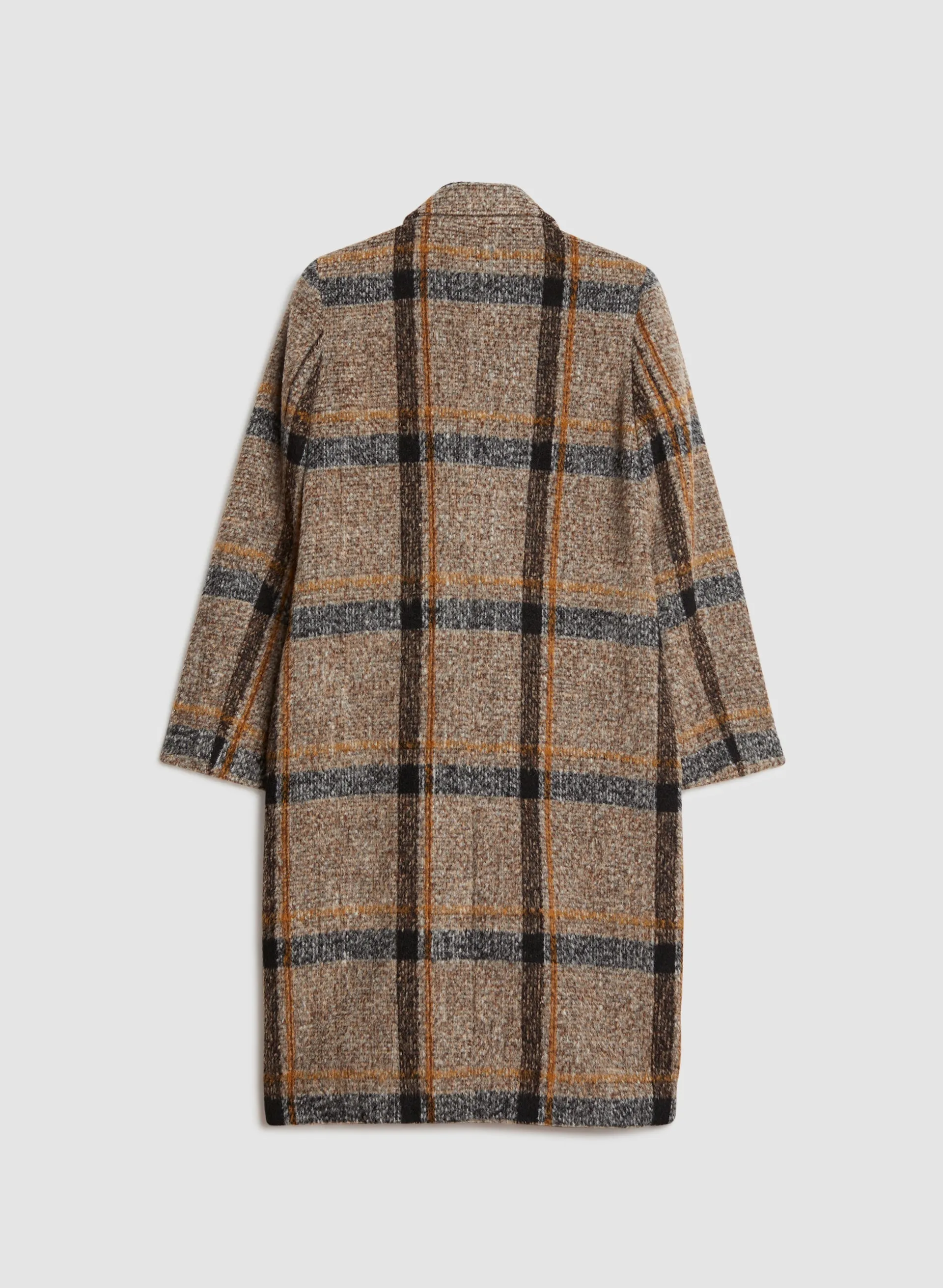 Plaid Wool Blend Coat