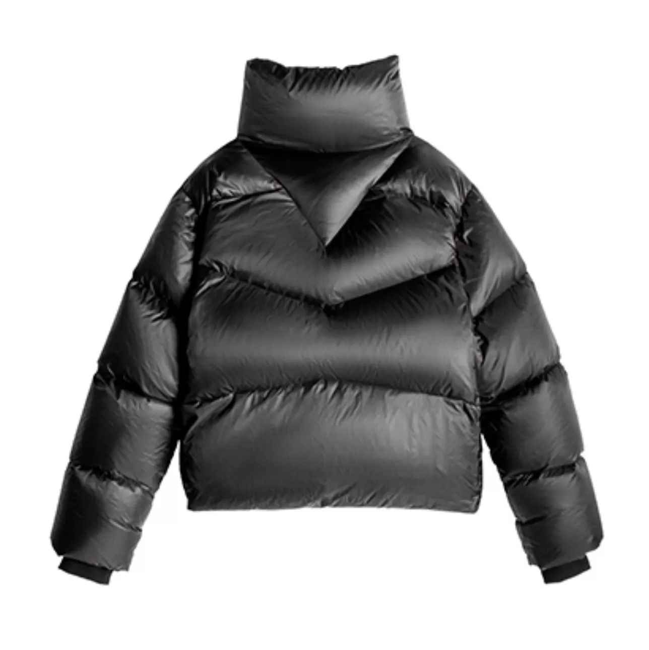 QUILTED SHELL DOWN JACKET - BLACK