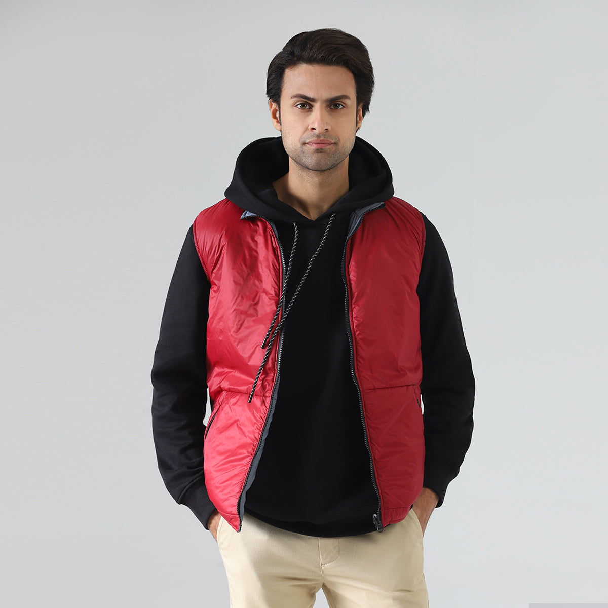 Reversible Sleeveless Puffer Jacket-HWMB1322005