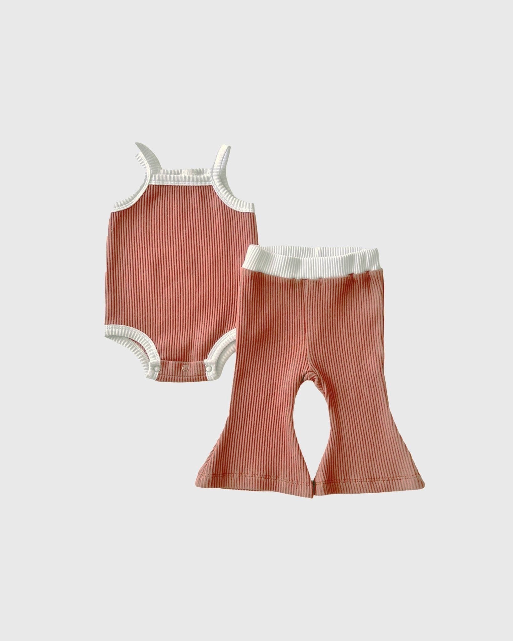 Ribbed Flare Set | Dusty Rose