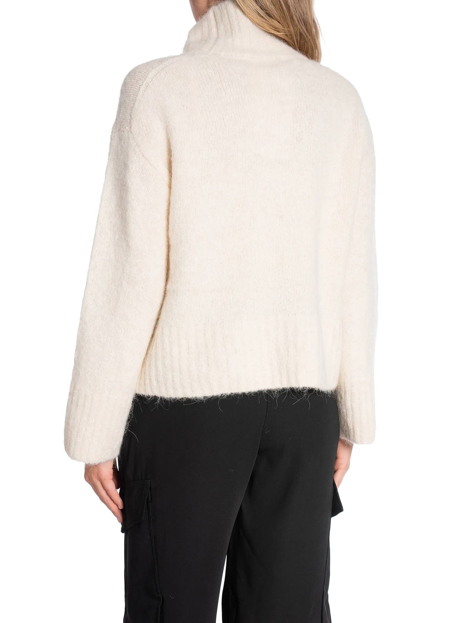 SELECTED FEMME SWEATER GABELLA LS KNIT HIGH-NECK BIRCH