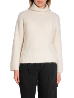 SELECTED FEMME SWEATER GABELLA LS KNIT HIGH-NECK BIRCH