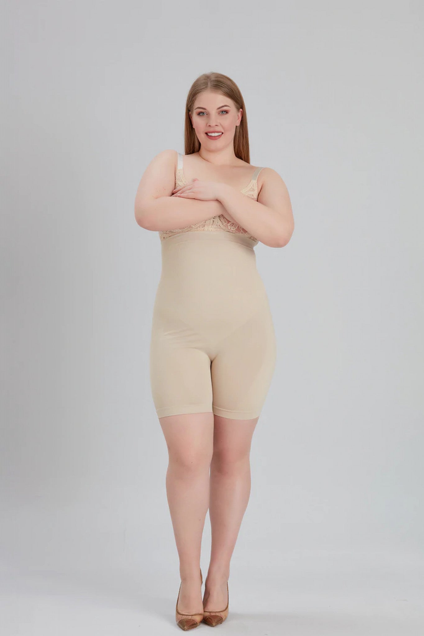 Shapewear London High Waisted Shapewear Shorts In Nude