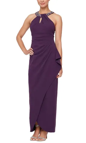 SLNY 9137208 - Halter Cutout Bodice Evening Dress