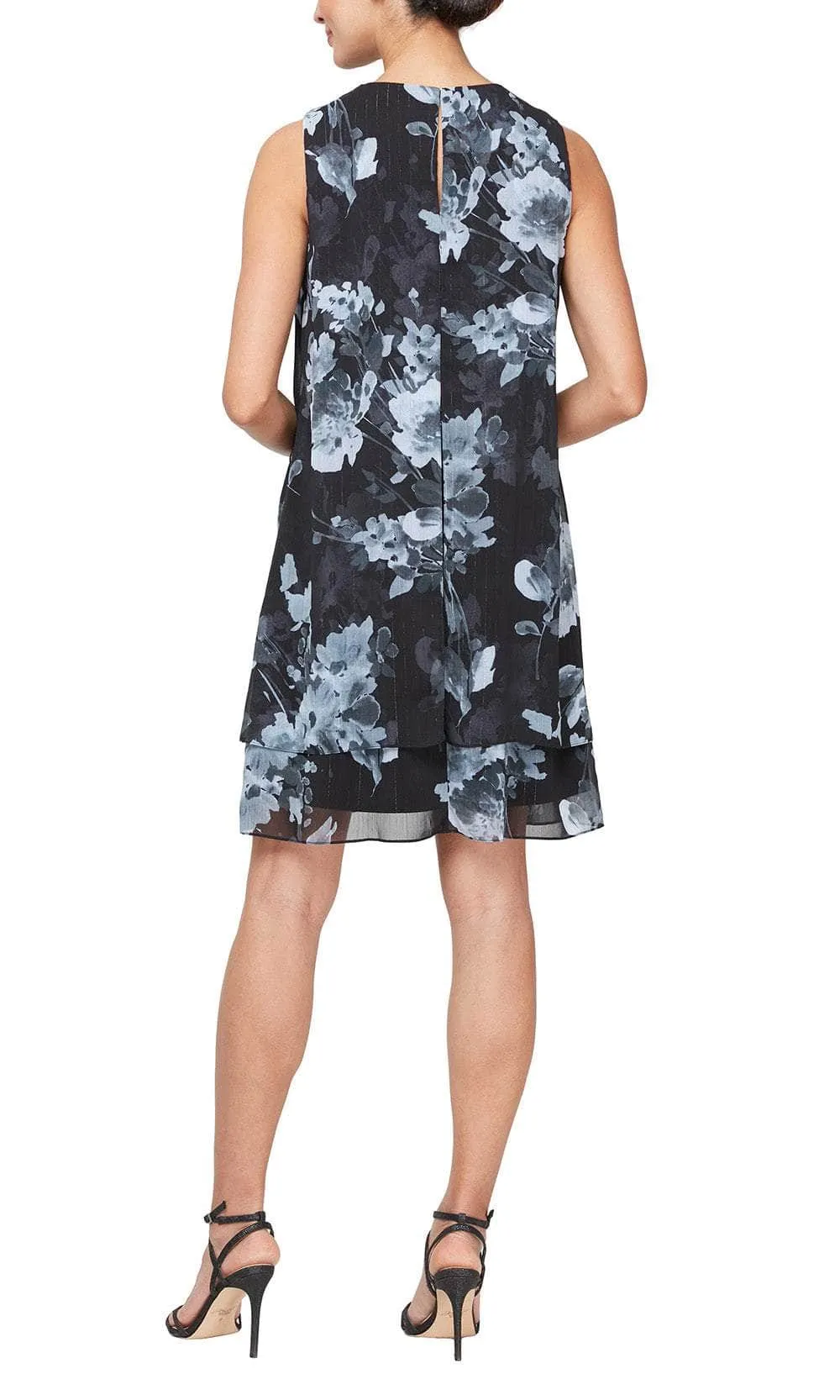 SLNY 9171927 - Floral Cutout Short Dress