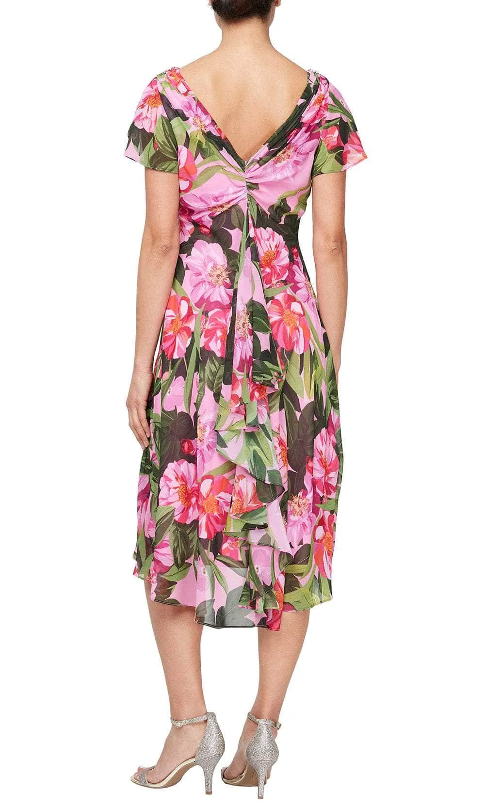 SLNY 9171950 - Short Sleeve Floral Dress