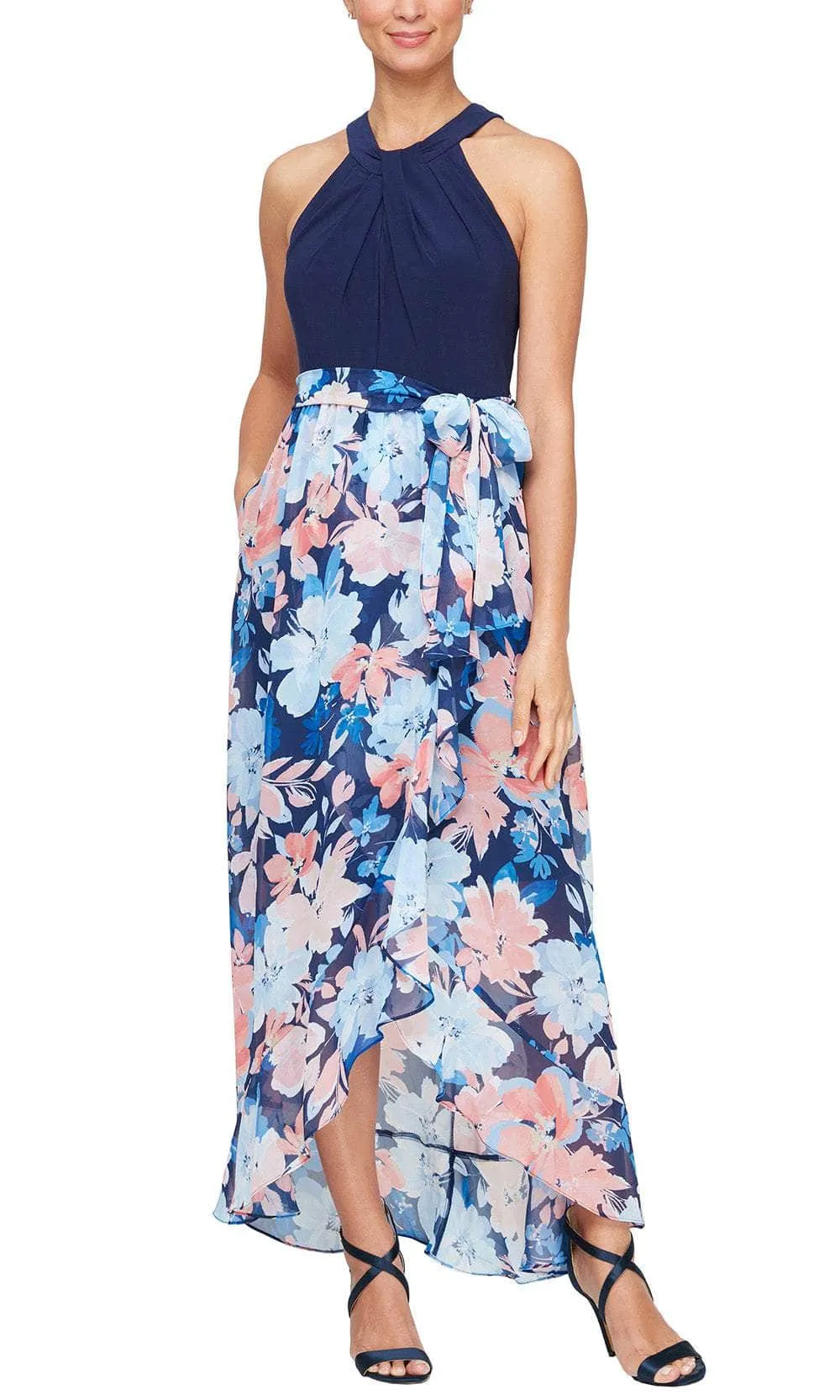 SLNY 9177523 - Floral A-Line Long Dress