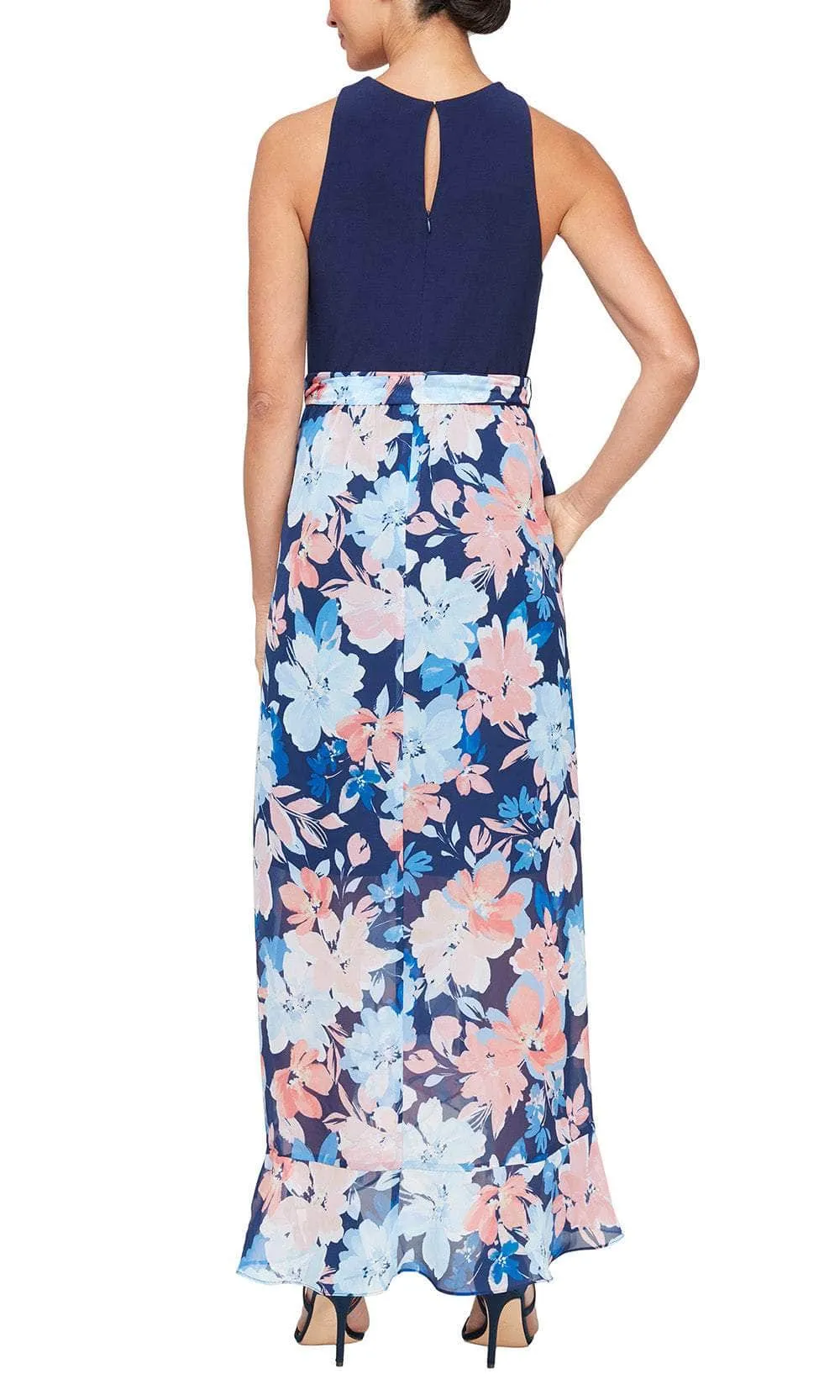 SLNY 9177523 - Floral A-Line Long Dress