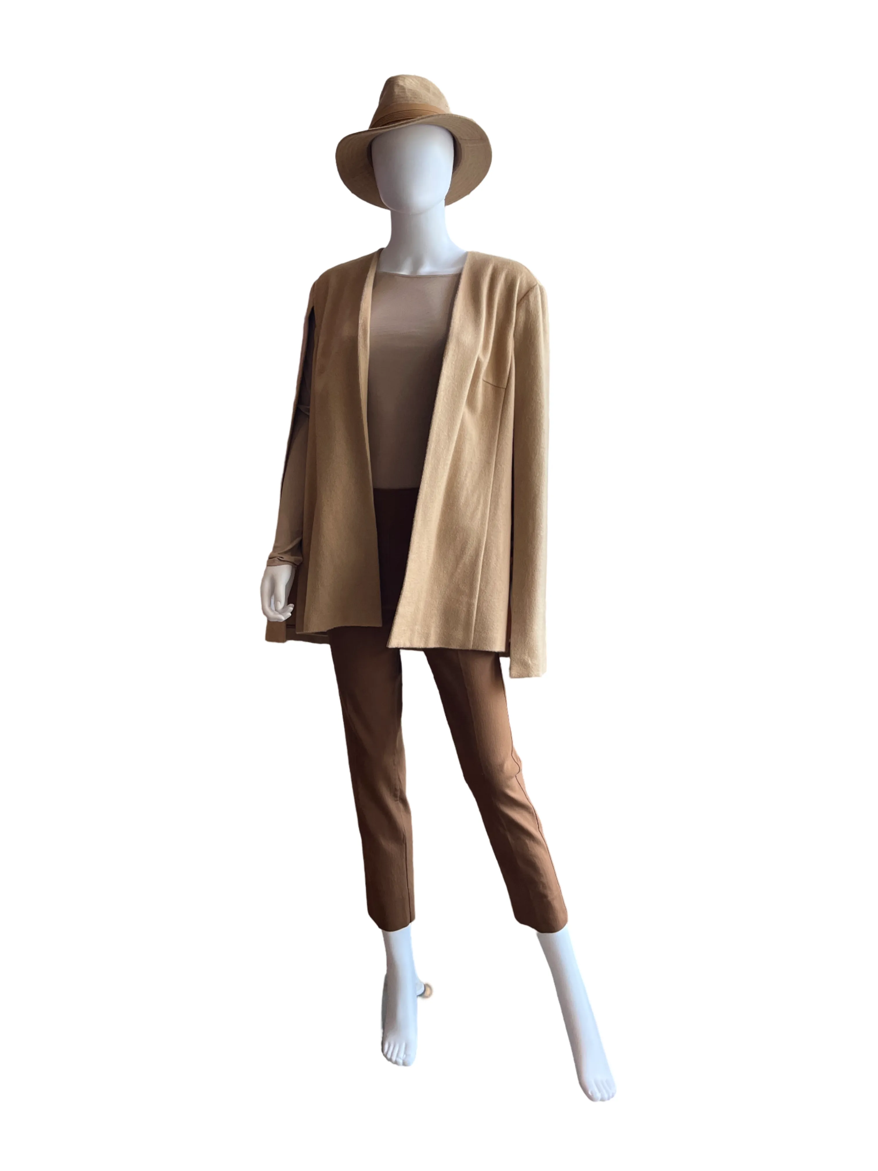 Sofia Cashmere Tan Cape Blazer /L