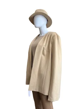 Sofia Cashmere Tan Cape Blazer /L