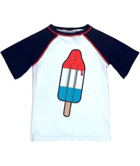 S/S Rash Guard / Red White Blue Popsicle