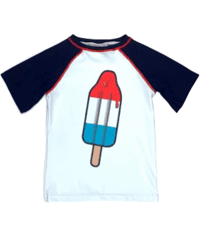 S/S Rash Guard / Red White Blue Popsicle