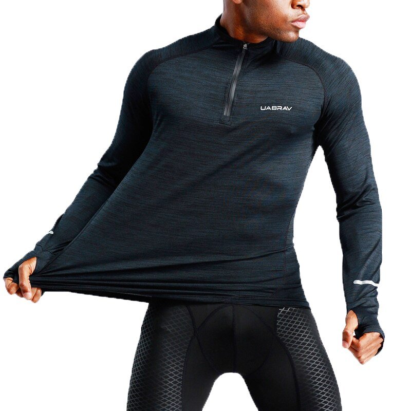 T-Shirt de sport extensible à manches longues pour homme Rashguard - Uabrav