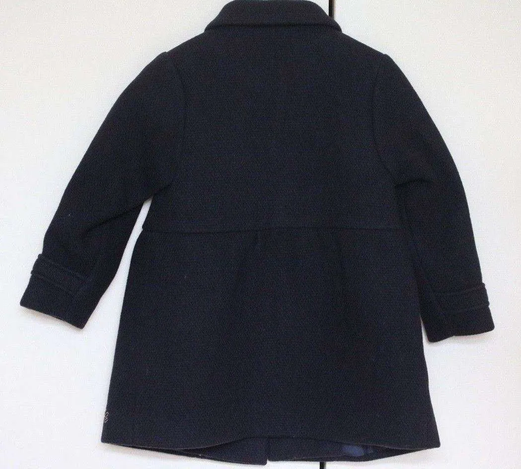 TARTINE ET CHOCOLAT GIRLS NAVY BLUE WOVEN WOOL COAT 2 YEARS