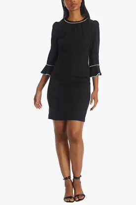 Tulip Sleeve Scuba Crepe Sheath Dress