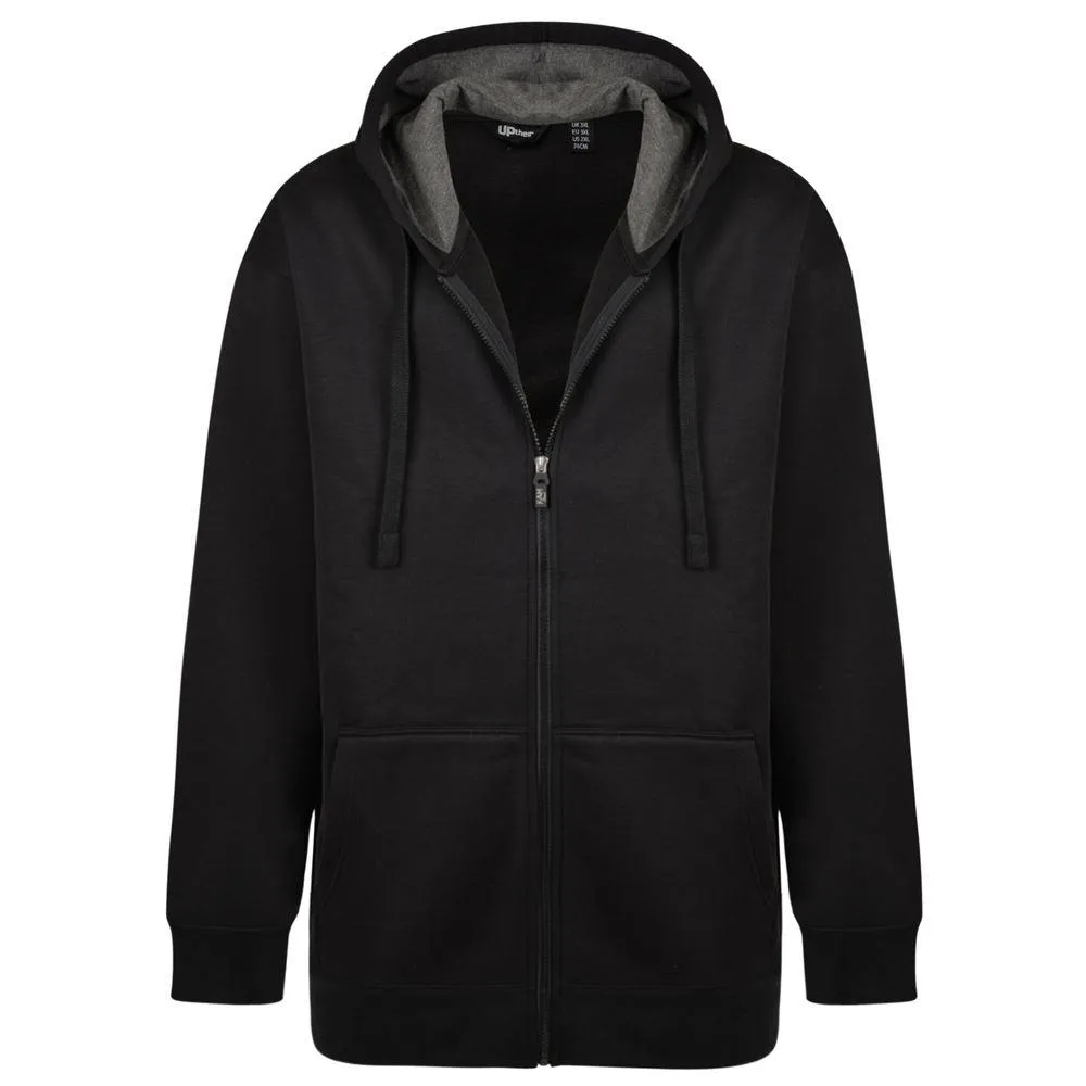 Uptheir Fleece Zip Thru Hoody in Black